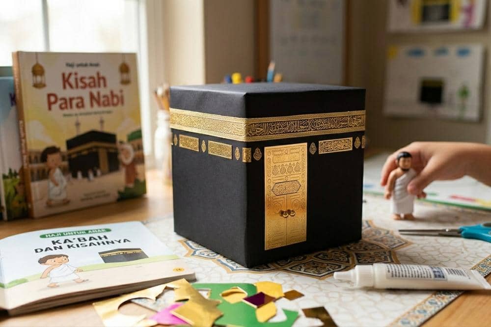 Miniatur Kabah dari kardus bekas