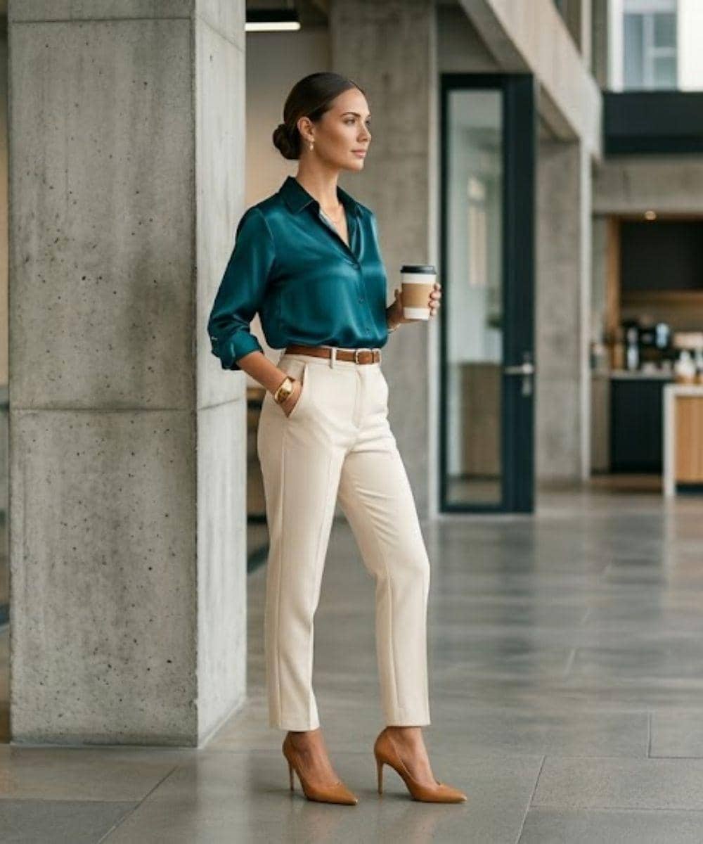 7 Inspirasi Teal Top & Cream Pants, Rahasia Look Clean Girl 2026 2.jpg