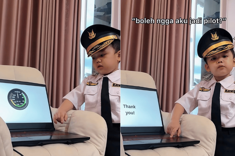 Ken mempresentasikan indikator pesawat