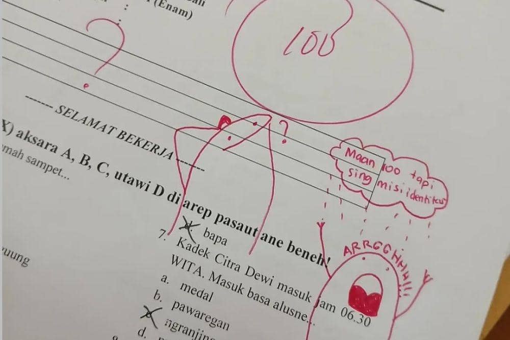 doodle di lembar siswa