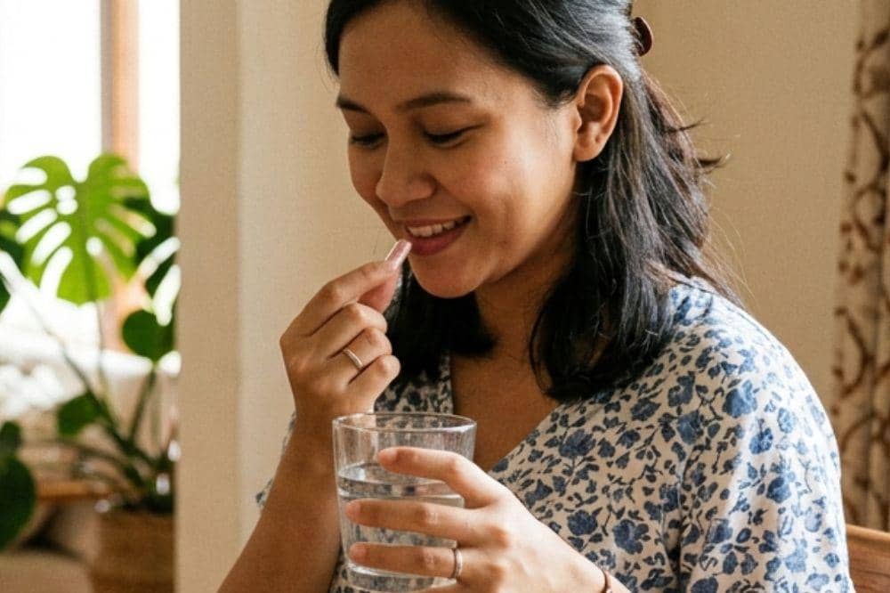 Konsumsi suplemen atau produk dengan vitamin