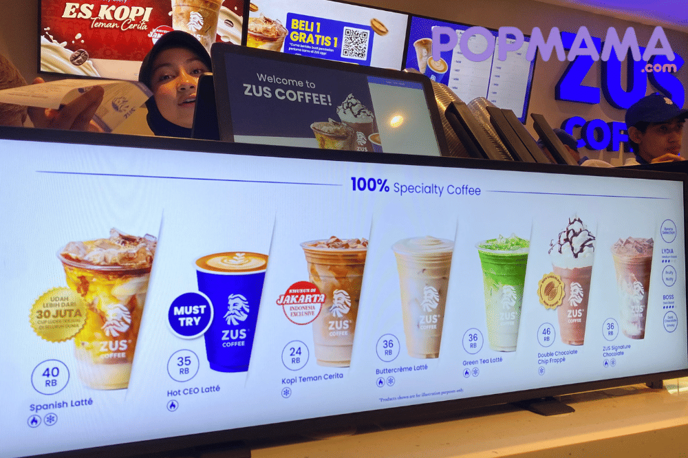 Menu minuman ZUS Coffee