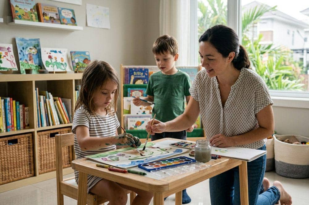 Anak belajar mengembangkan minat dari Mama