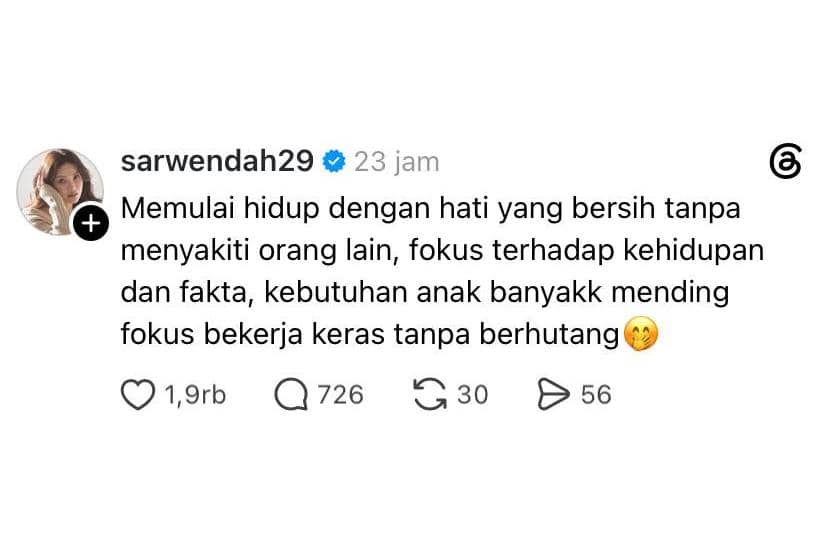 Kumpulan Sindiran Ruben Onsu dan Sarwendah di Threads 1.jpg