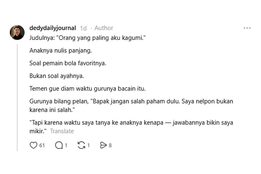 tugas sekolah anak yang membuat seorang papa tersadar 