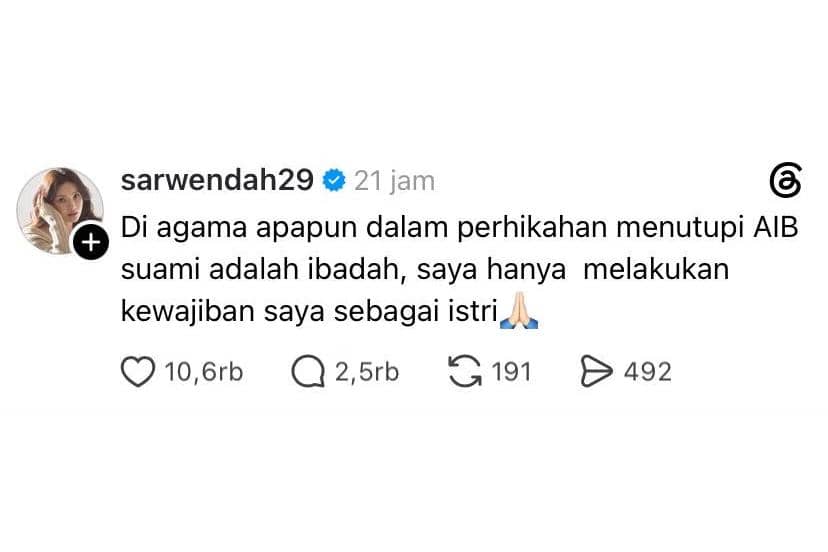 Kumpulan Sindiran Ruben Onsu dan Sarwendah di Threads 2.jpg