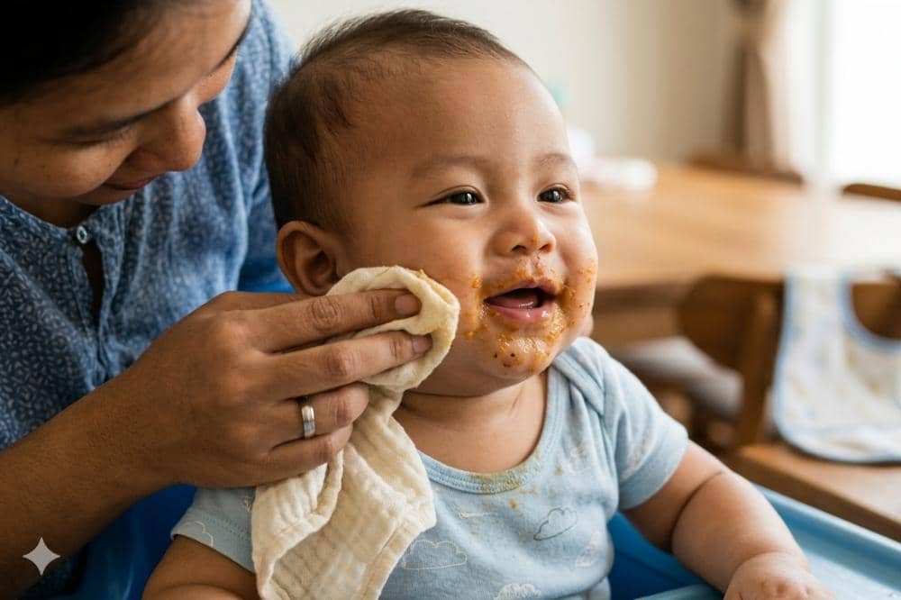 Pipi Bayi Merah setelah Makan