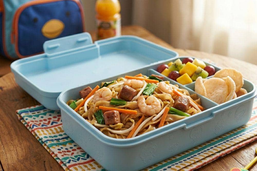 Kwetiau goreng putih ala Chinese food untuk bekal anak