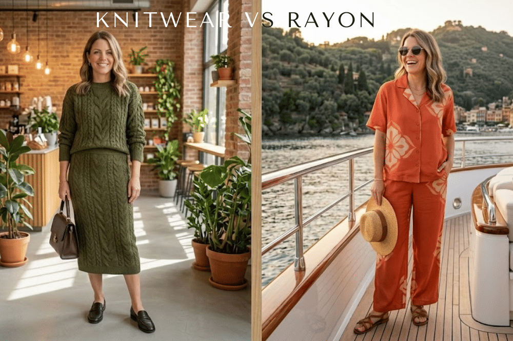 Setelan Knitwear vs Setelan Rayon untuk Traveling Keluarga