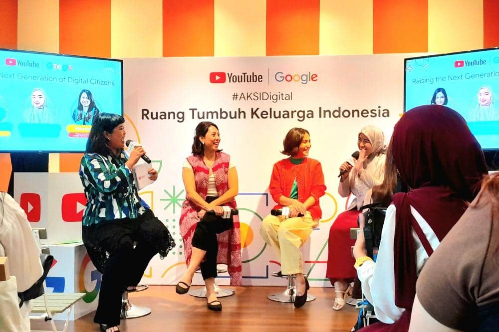 Dora Sangcho, Marsha Tengker, dan Nanda Yurani dalam Press Briefing #AksiDigital di Jakarta Selatan