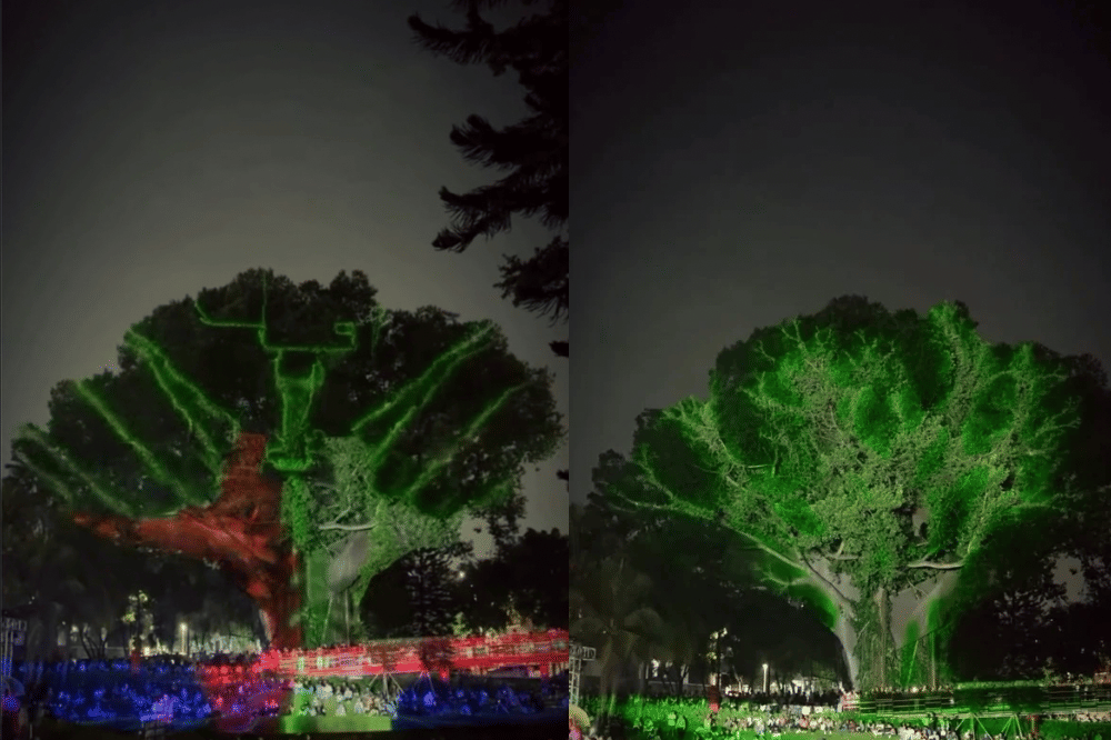 Video mapping di taman bendera pusaka 
