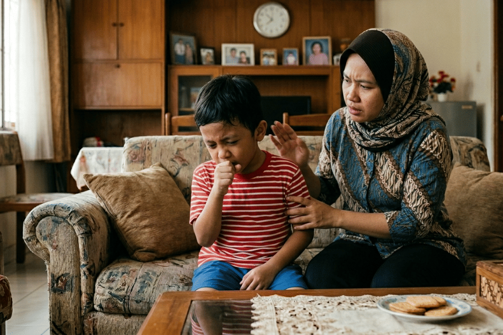 Seorang anak tersedak