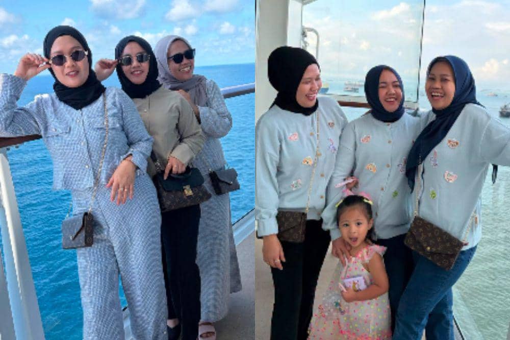 Naik Kapal Pesiar, Sus Rini Pengasuh Rayyanza Pakai Tas Rp29 Juta