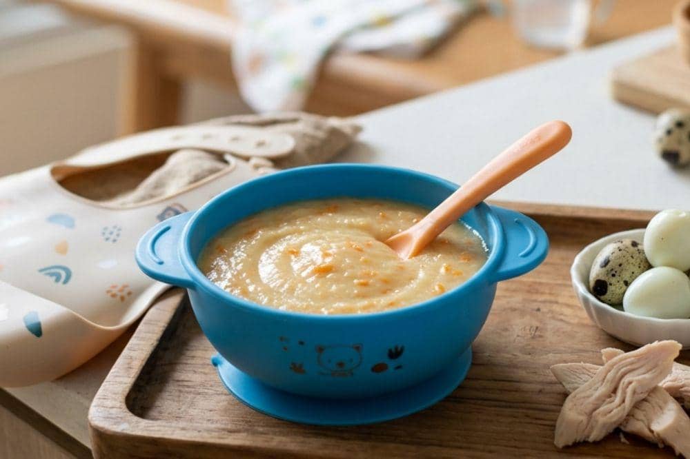 Resep Bubur Ayam Telur Puyuh untuk MPASI, Simpel dan Kaya Nutrisi