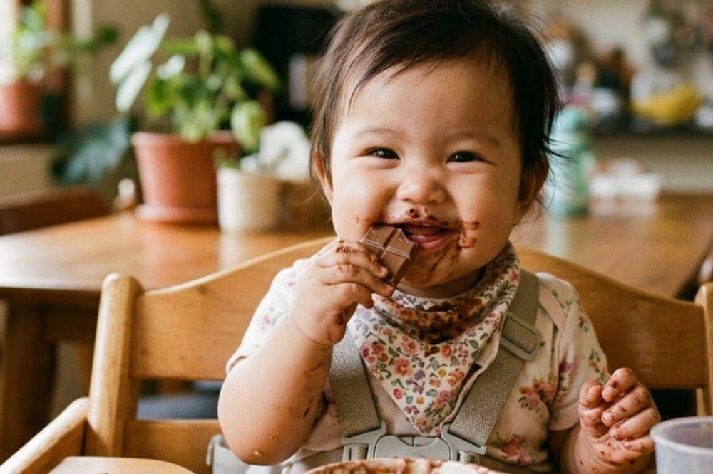 Sering memberikan makanan instan dan makanan manis

