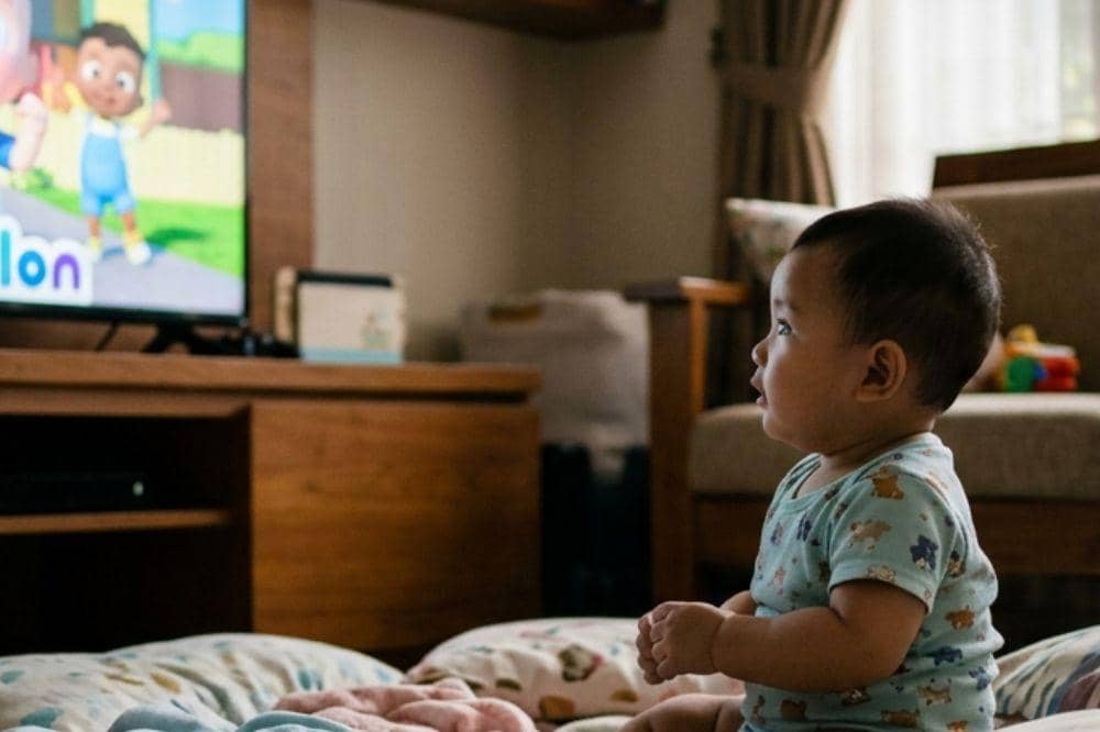  Terlalu lama membiarkan si Kecil menonton atau bermain gadget