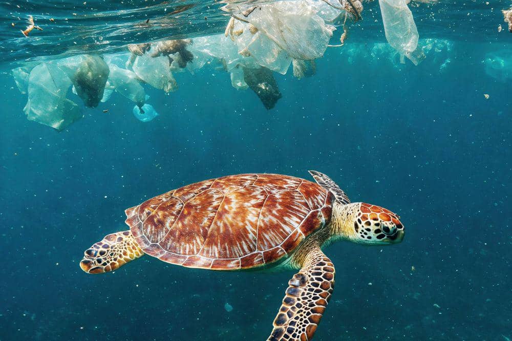 sampah plastik di laut