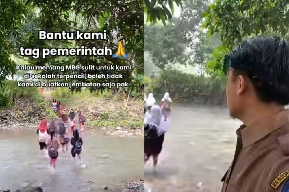 Perjuangan Siswa SD di Sulawesi Tengah, Seberangi Sungai Demi Sekolah