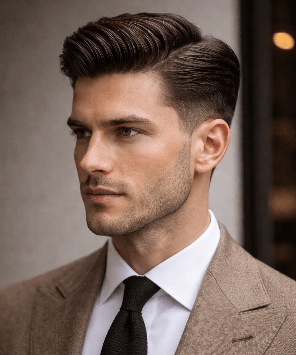 Side-part taper fade