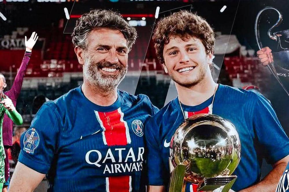 João Neves bersama sang ayah, Pedro Neves
