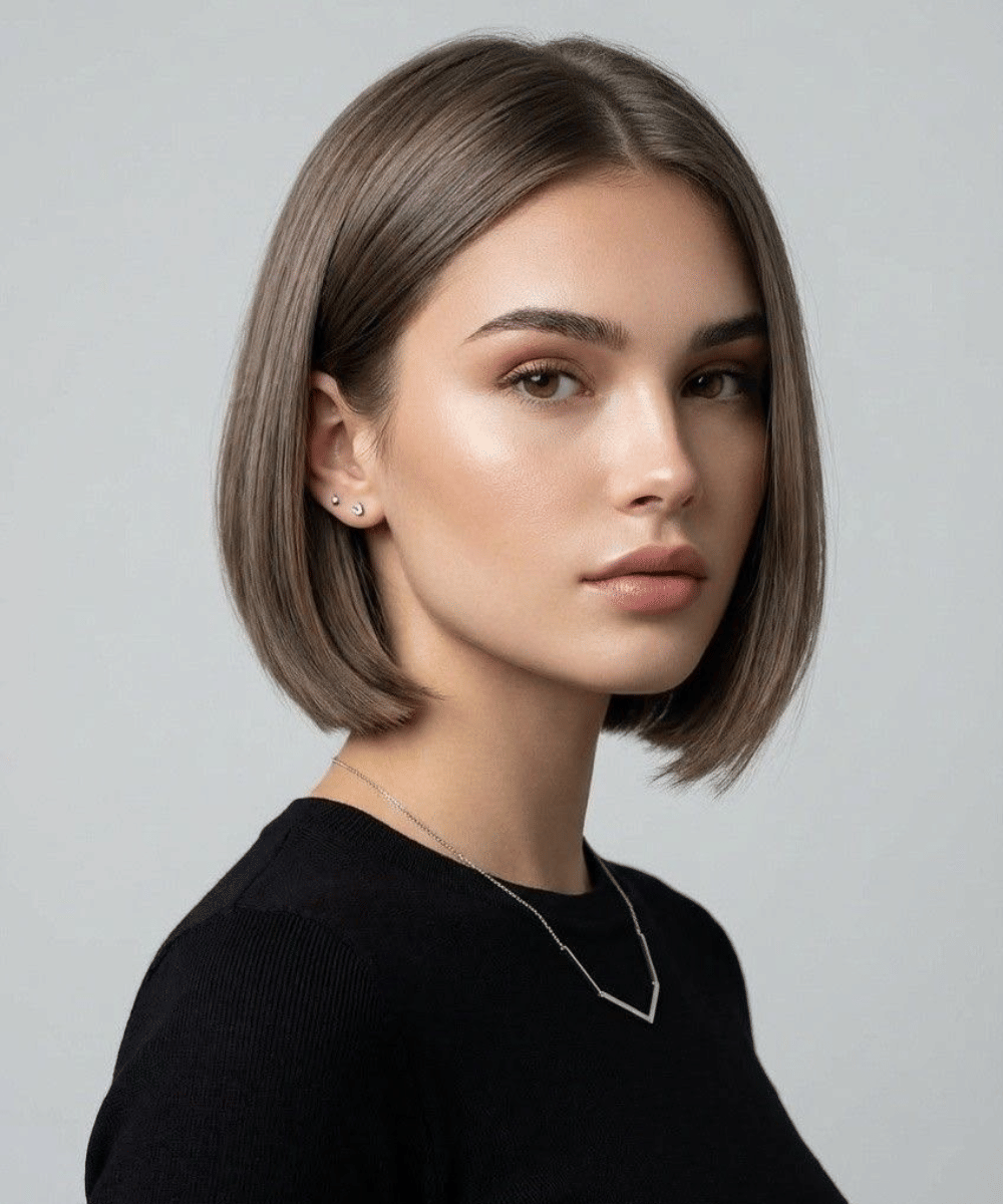 Sleek chin-length cut