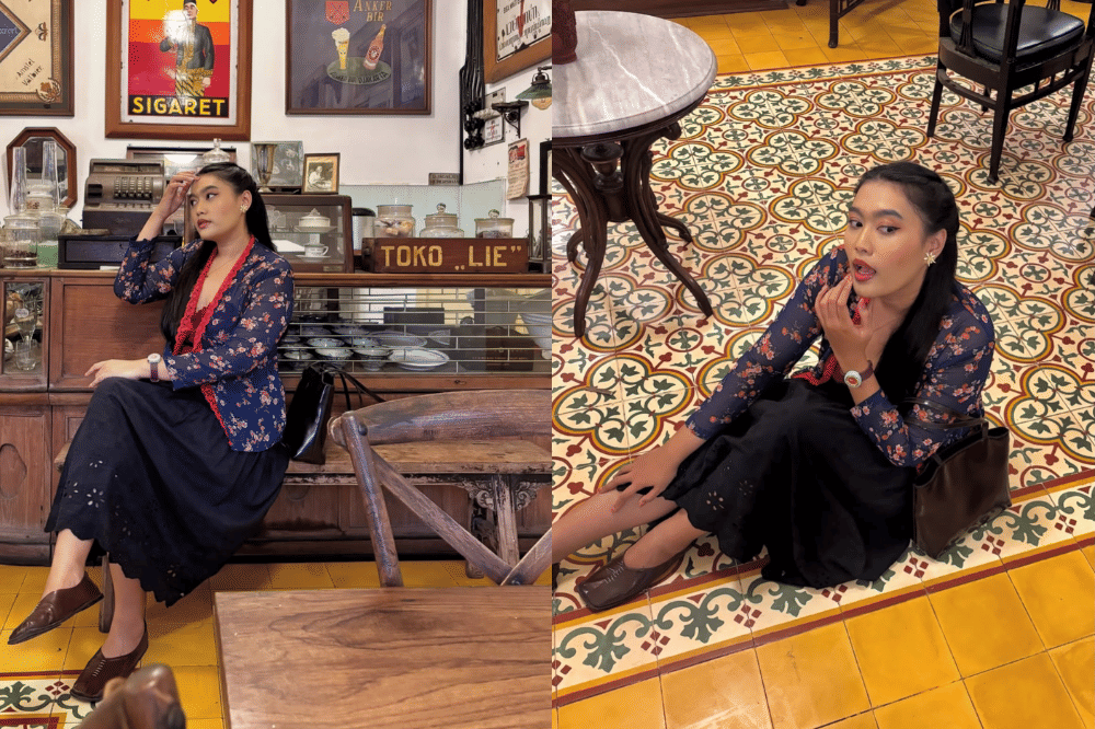 Kebaya vintage untuk aktivitas plesiran