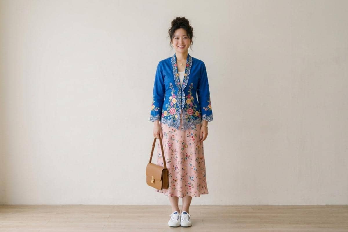 Padu padan kebaya encim untuk kegiatan sehari-hari (7)