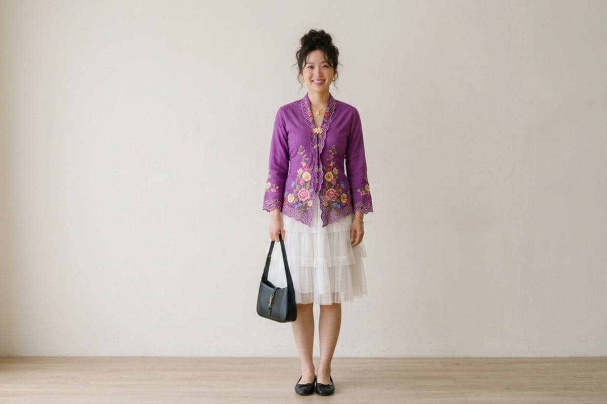 Padu padan kebaya encim untuk kegiatan sehari-hari (6)
