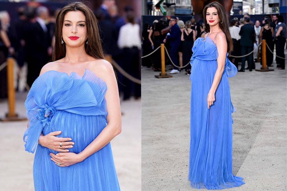 8 Foto Anne Hathaway Pamer Baby Bump saat Premiere The Odyssey di London