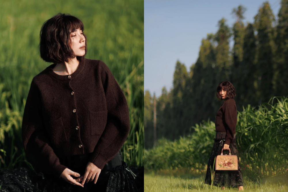 Cardigan rajut warna hangat