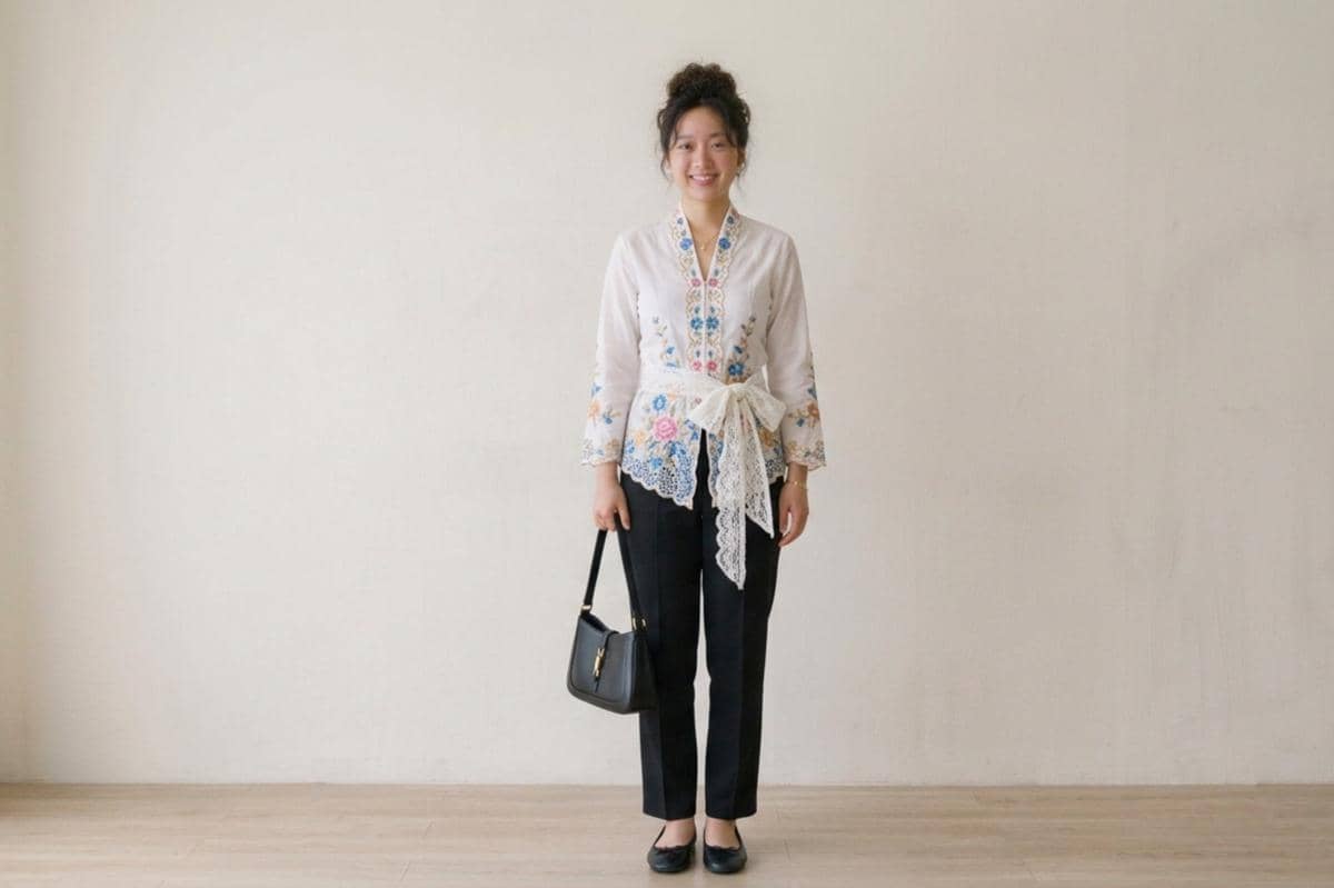 Padu padan kebaya encim untuk kegiatan sehari-hari (8)