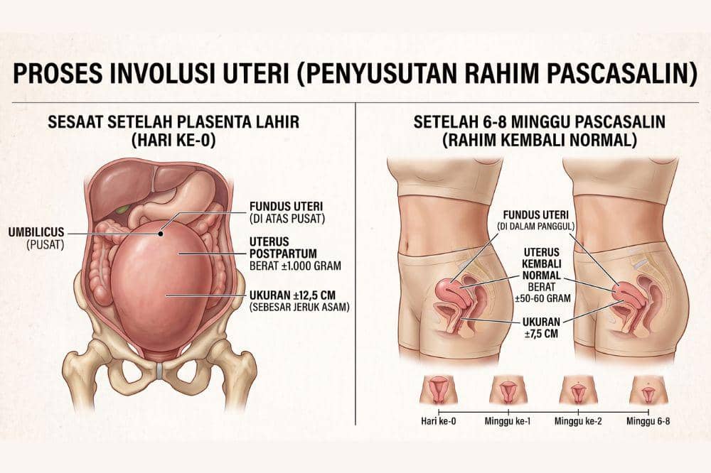 ilustrasi involusi uteri