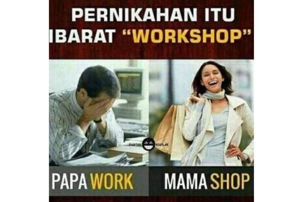 Sebuah keseimbangan alam: papa kerja, ibu belanja