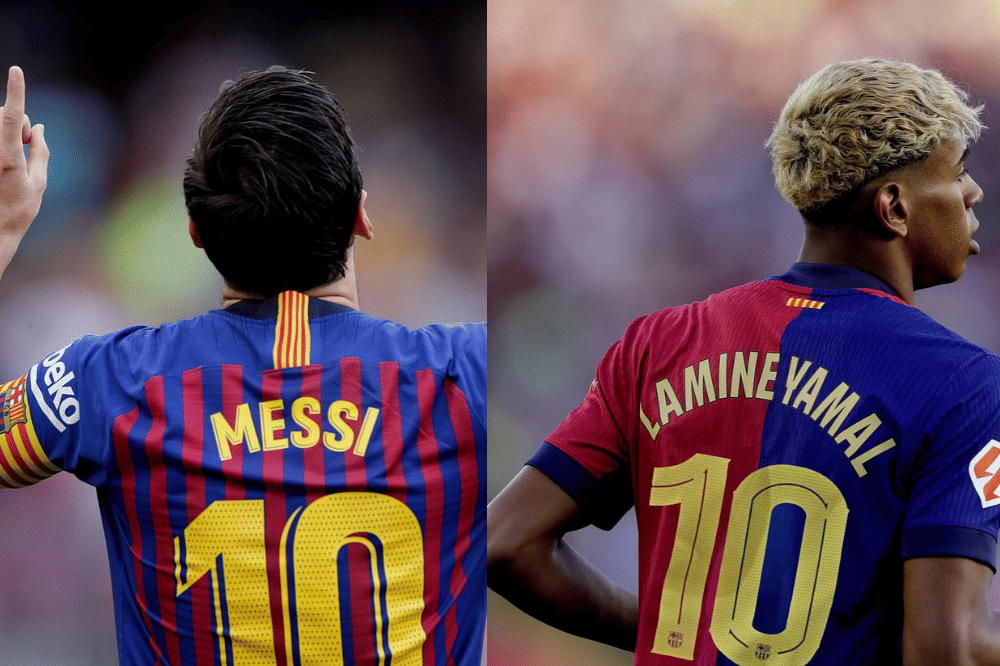Lamine Yamal dan Lionel Messi