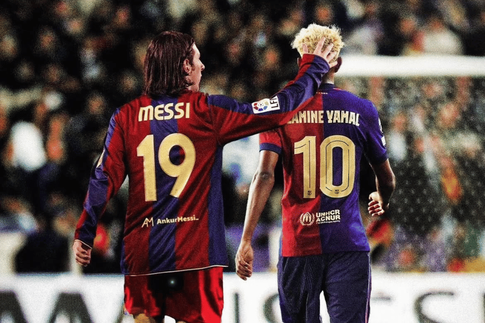 Lamine Yamal dan Lionel Messi