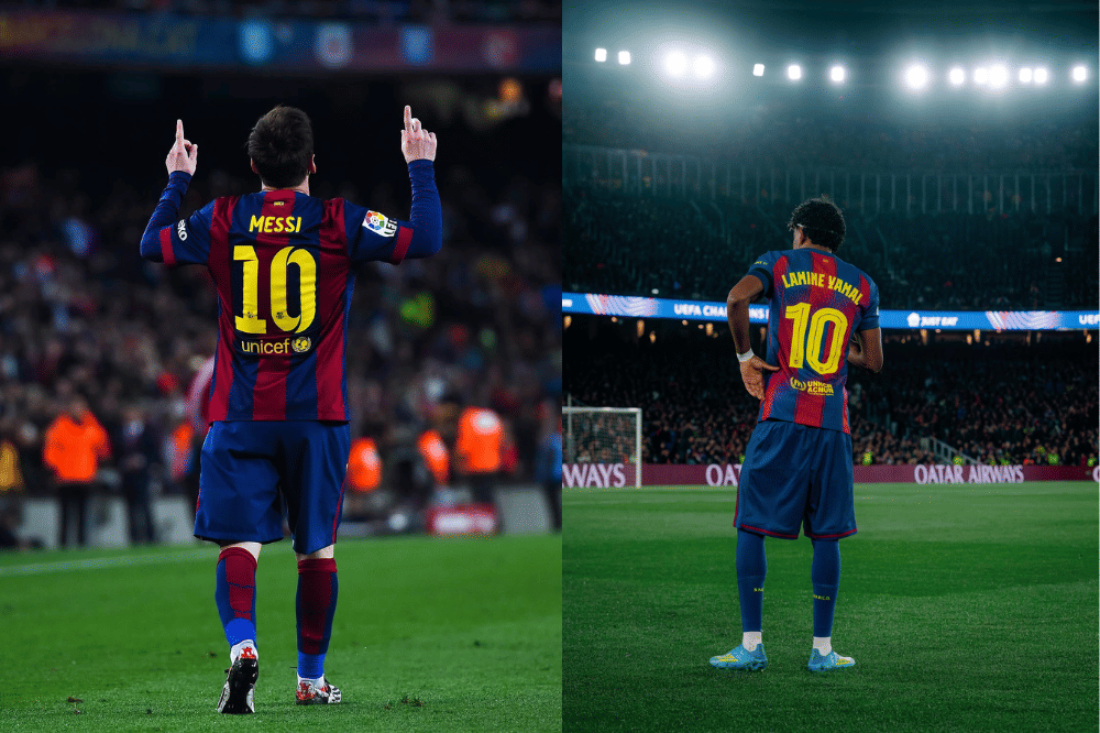 Lamine Yamal dan Lionel Messi