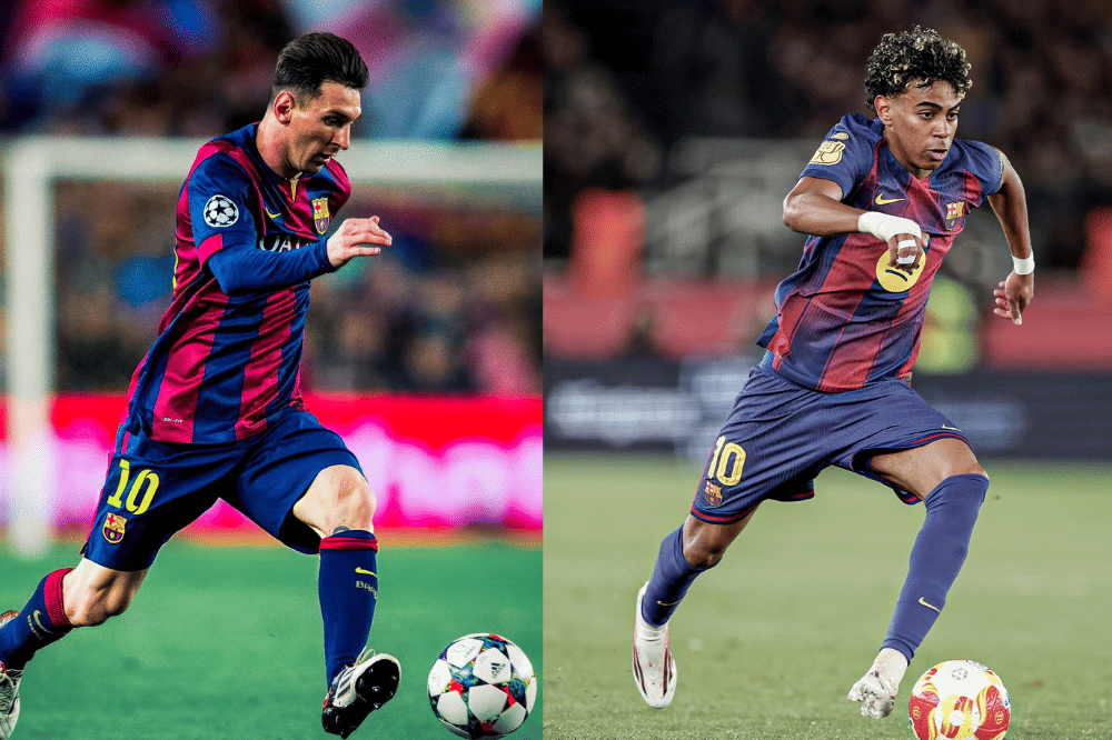 Lamine Yamal dan Lionel Messi