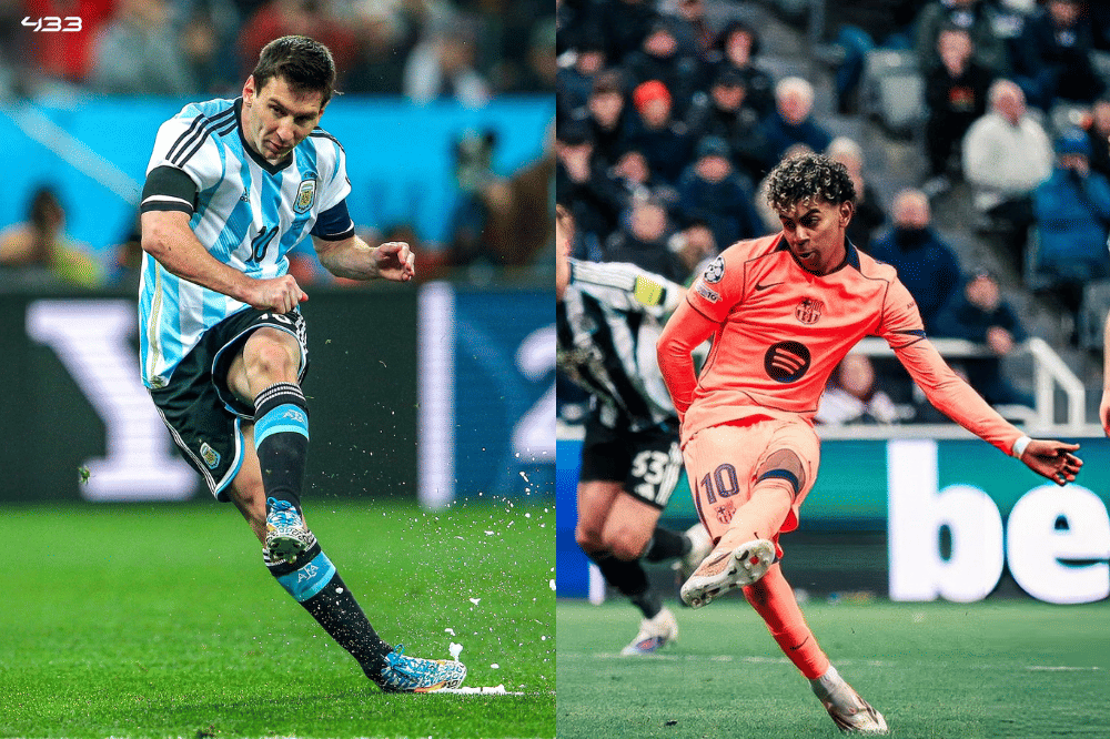Lamine Yamal dan Lionel Messi