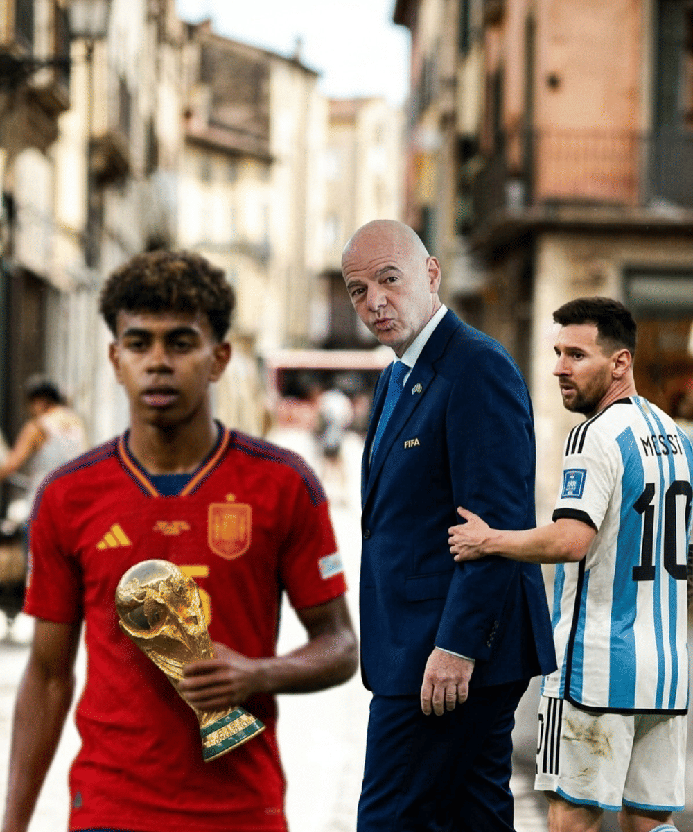 meme Lamine Yamal dan Lionel Messi