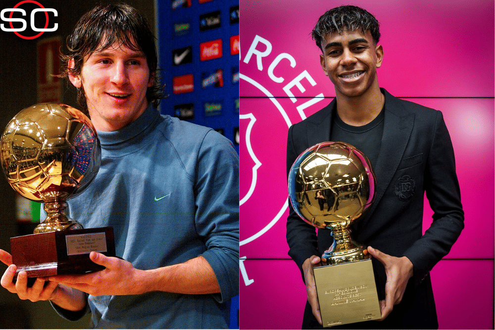 Lamine Yamal dan Lionel Messi