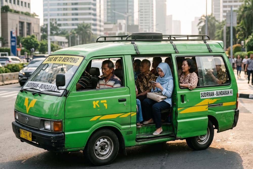 Ilustrasi angkutan umum transportasi