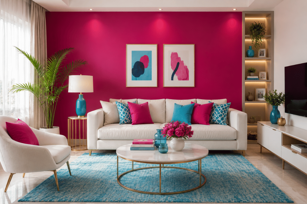 Dekorasi rumah dengan warna fuchsia