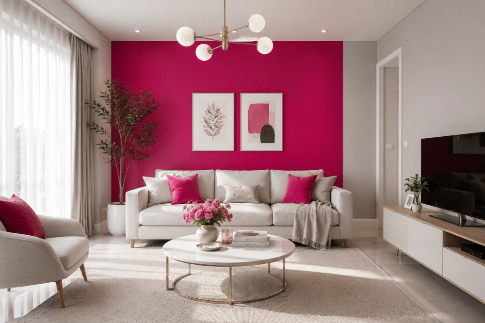 Dekorasi rumah dengan warna fuchsia