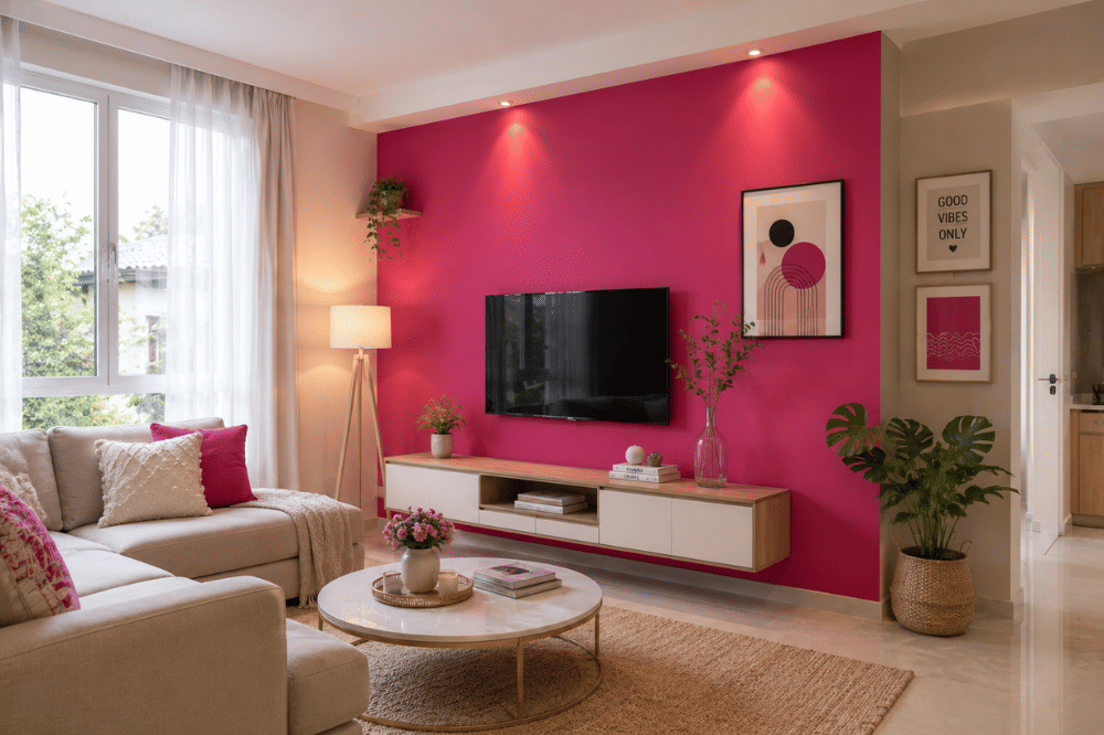 Dekorasi rumah dengan warna fuchsia