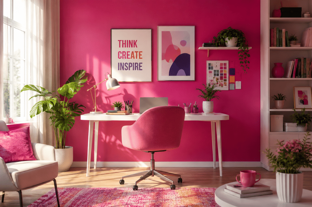 Dekorasi rumah dengan warna fuchsia
