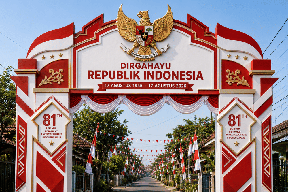 10 Desain Gapura 17 Agustus Bertema Merah Putih, Meriah Banget