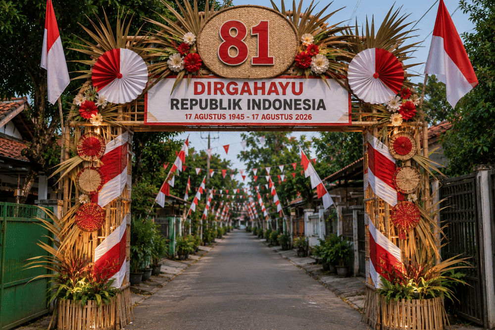 Desain Gapura 17 Agustus 2026 dari Barang Bekas