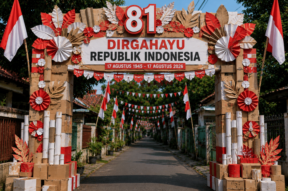 Desain Gapura 17 Agustus 2026 dari Barang Bekas