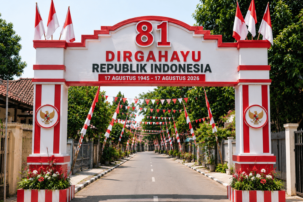 10 Desain Gapura 17 Agustus Merah Putih