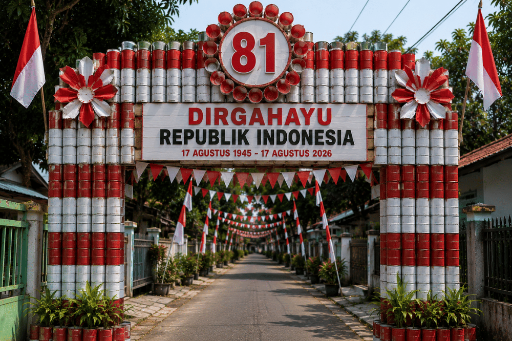 Desain Gapura 17 Agustus 2026 dari Barang Bekas